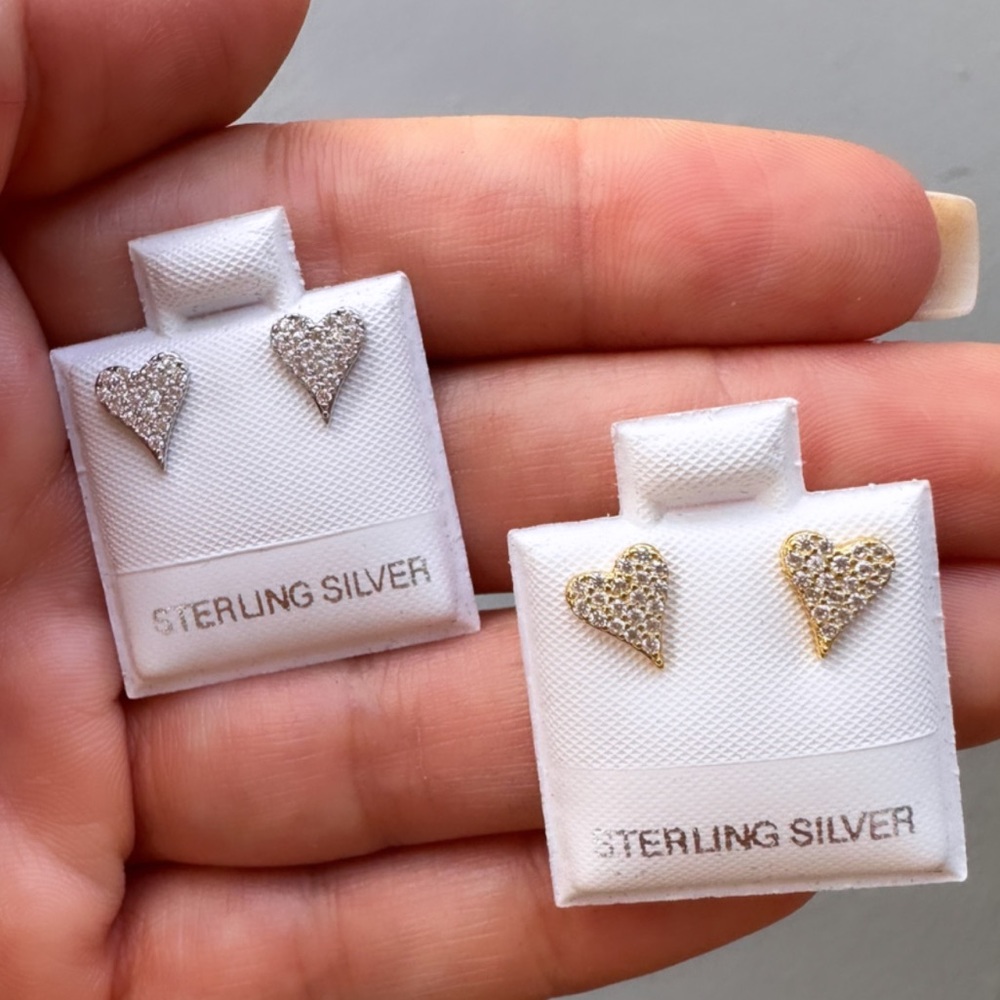 Stud heart Sterling Silver Earrings
